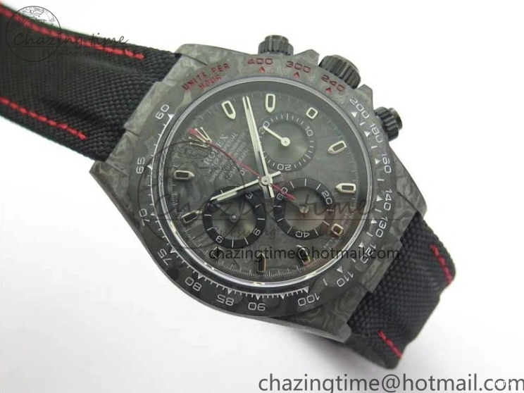MiroTime 0124 Stretchable Daytona DIW All Black Carbon Noob 1:1 Best Edition Black Dial on Black Nylon Strap SA 2582